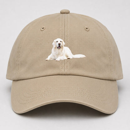 White English Cream Golden Retrievers Baseball Cap – Khaki