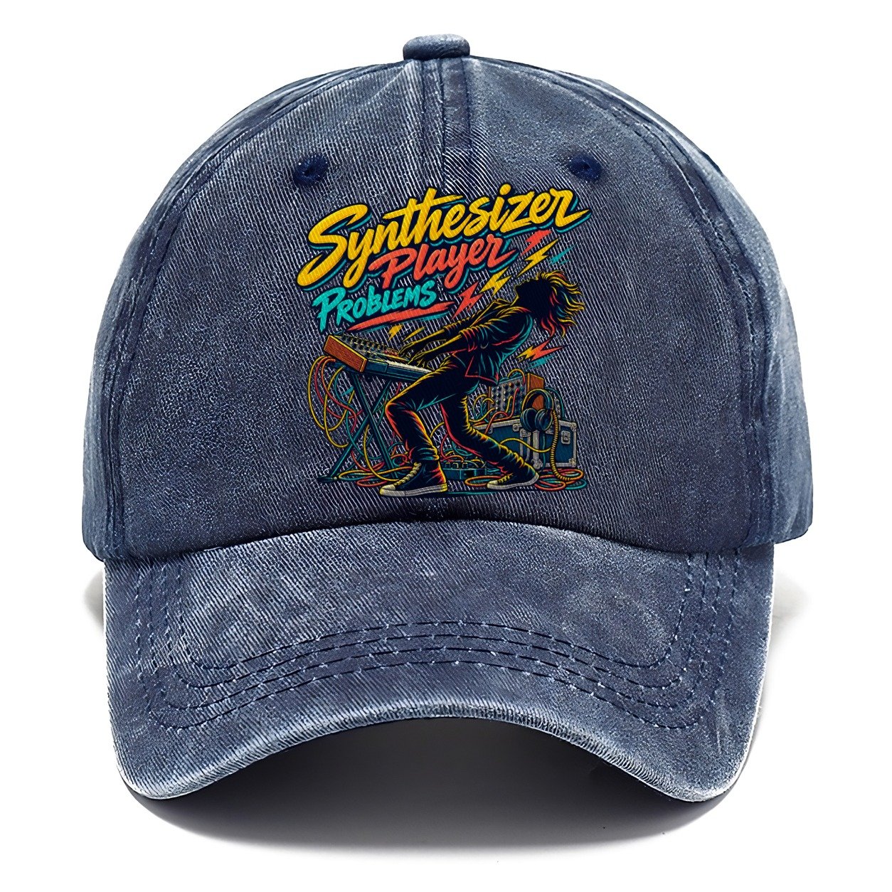 Synthesizer Player Problems Music Instruments Classic Cap – Twilight Navy