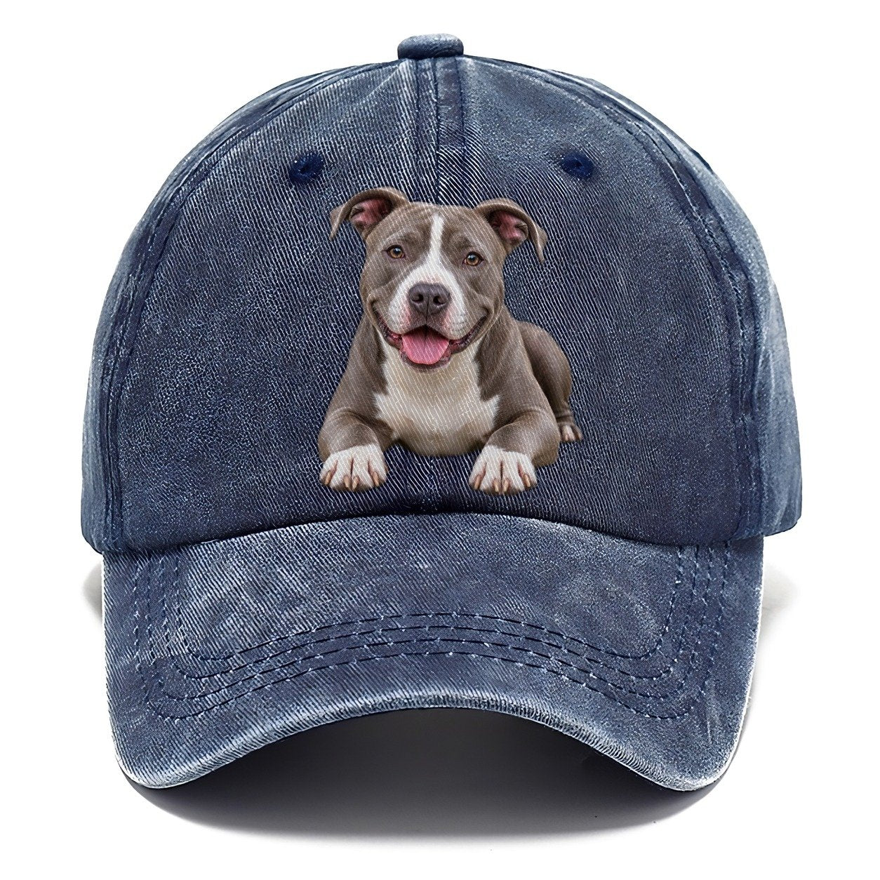 Pit Bull Terrier Lying Down Top Breeds Classic Cap – Twilight Navy
