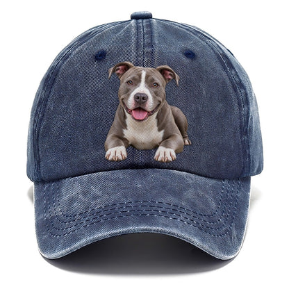 Pit Bull Terrier Lying Down Top Breeds Classic Cap – Twilight Navy