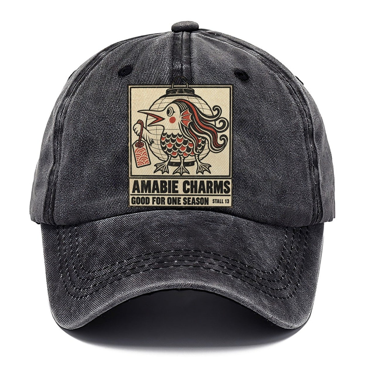 Amabie Charms Yokai Night Market Classic Cap – Graphite