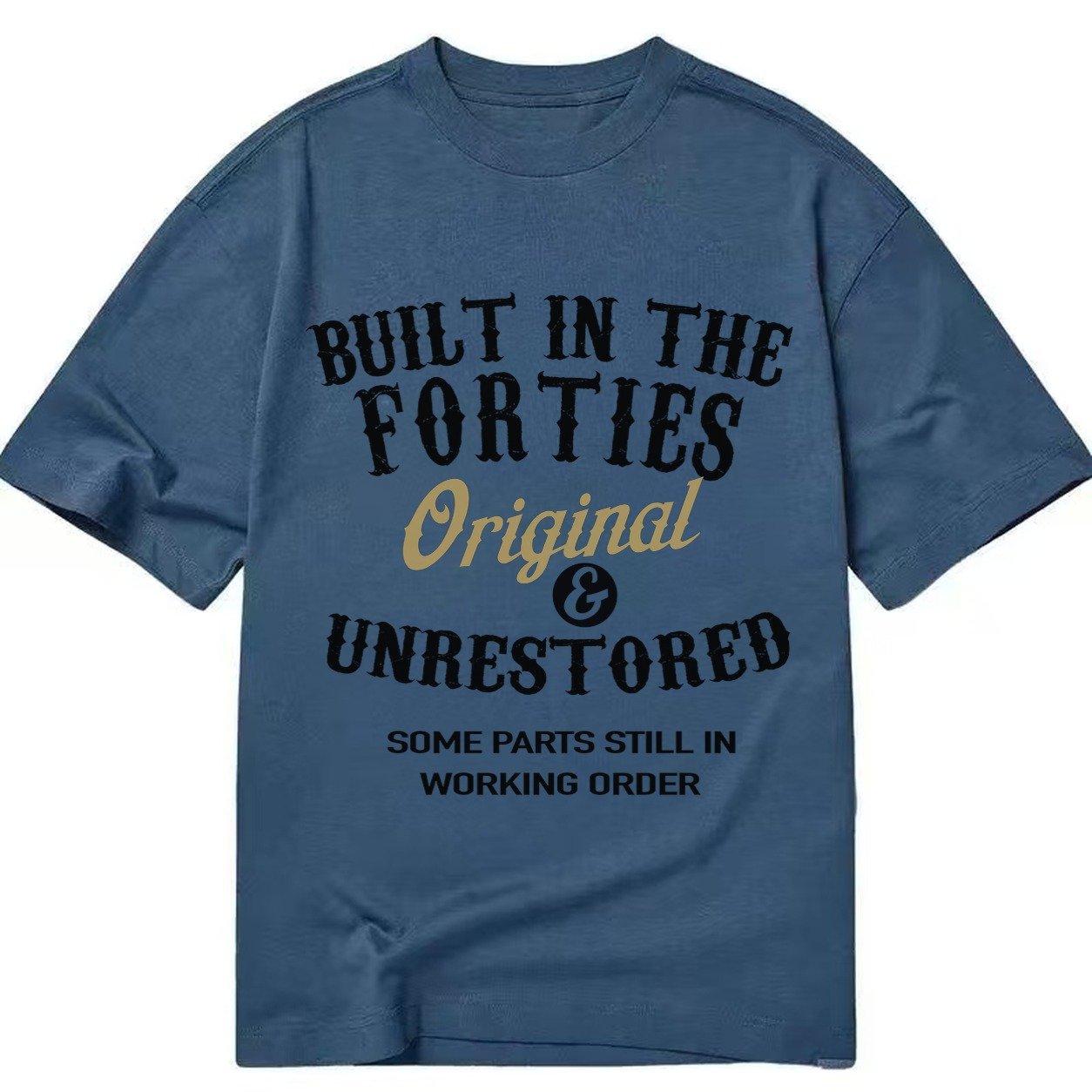 Built In The Forties Original Unrestored Some Parts Still In Classic T-shirt – Twilight Navy