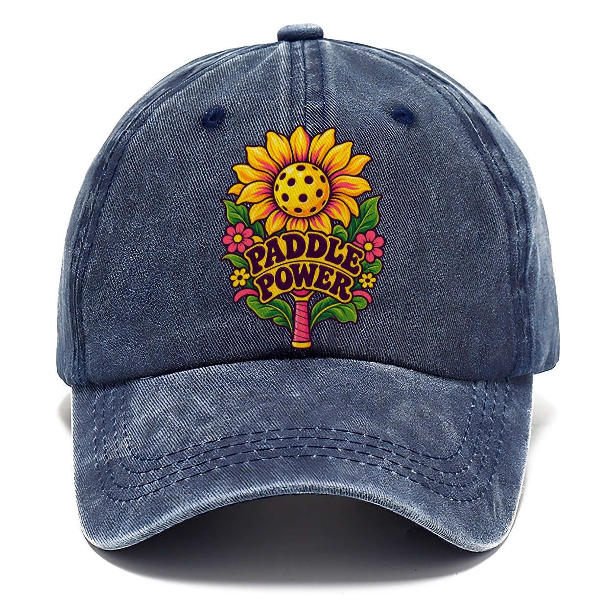 Sunflower Paddle Power Pickleball Life Classic Cap – Twilight Navy