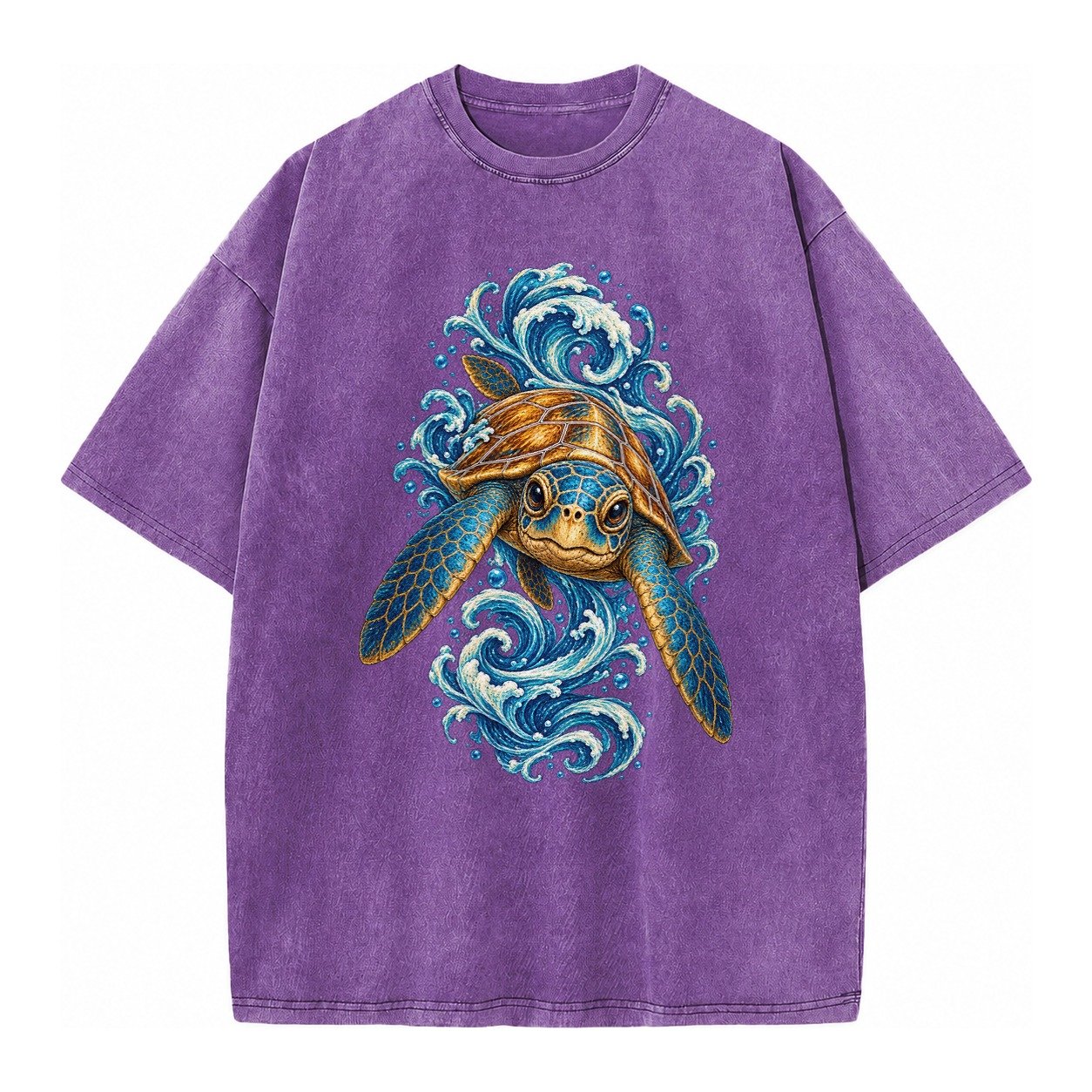 Ornate Sea Turtle Vintage T-shirt – Purple