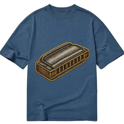 Harmonica Blues Harp With Chrome Covers Classic T-shirt – Twilight Navy
