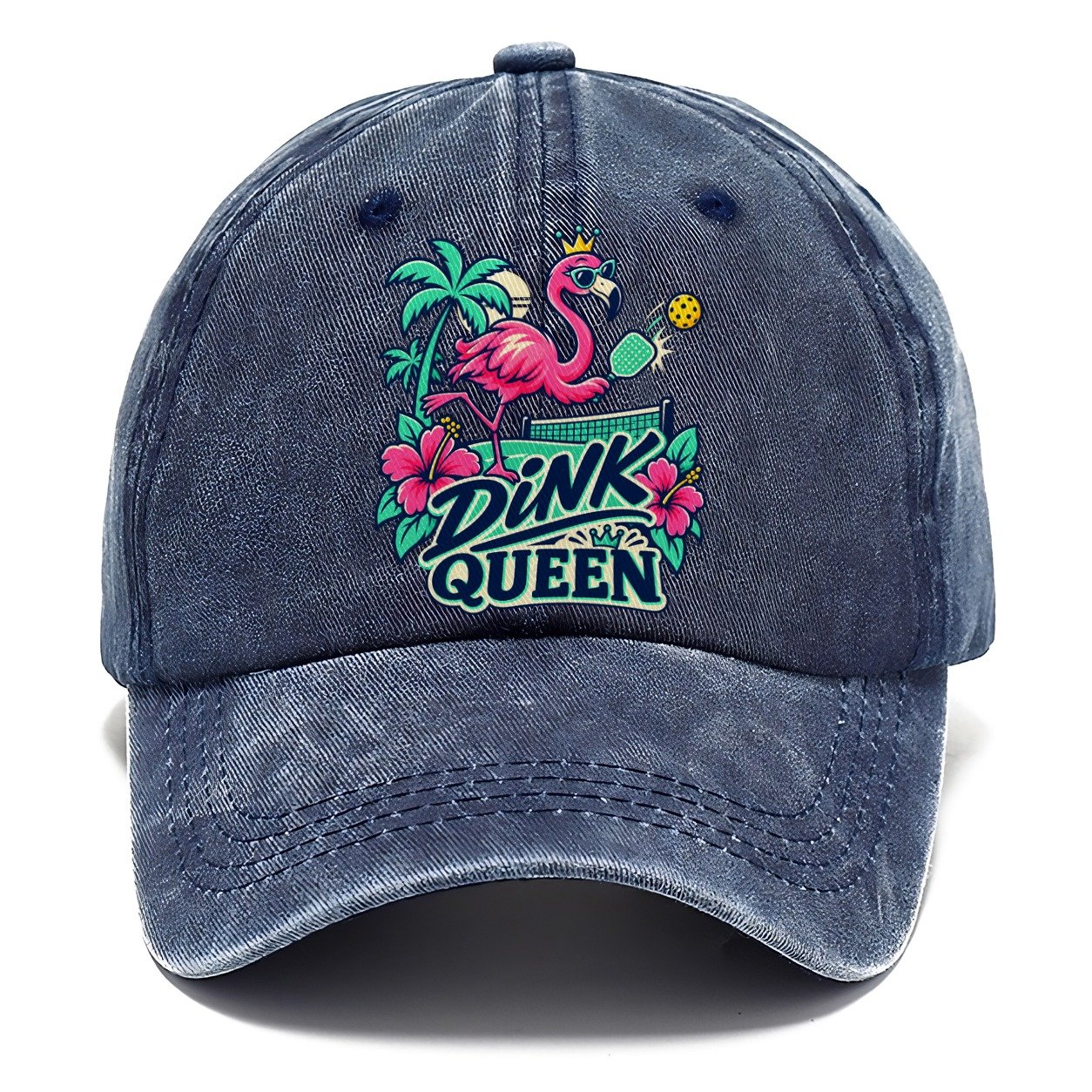 Flamingo Dink Queen Pickleball Life Classic Cap – Twilight Navy