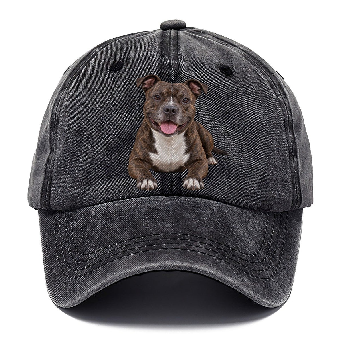 Staffordshire Bull Terrier Lying Down Top Breeds Classic Cap – Graphite