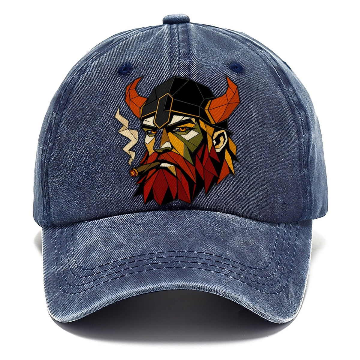 Viking Warrior Portrait Classic Cap – Twilight Navy