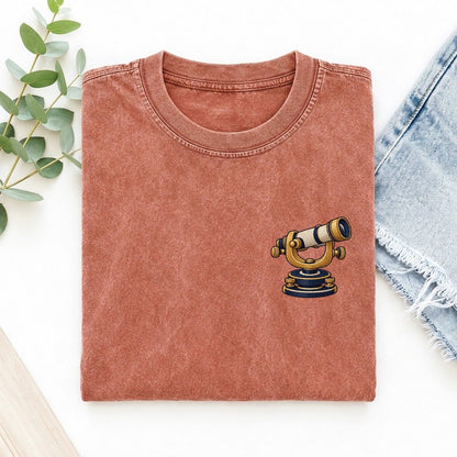 Theodolite Sightline Left Chest Vintage T-shirt – Terracotta