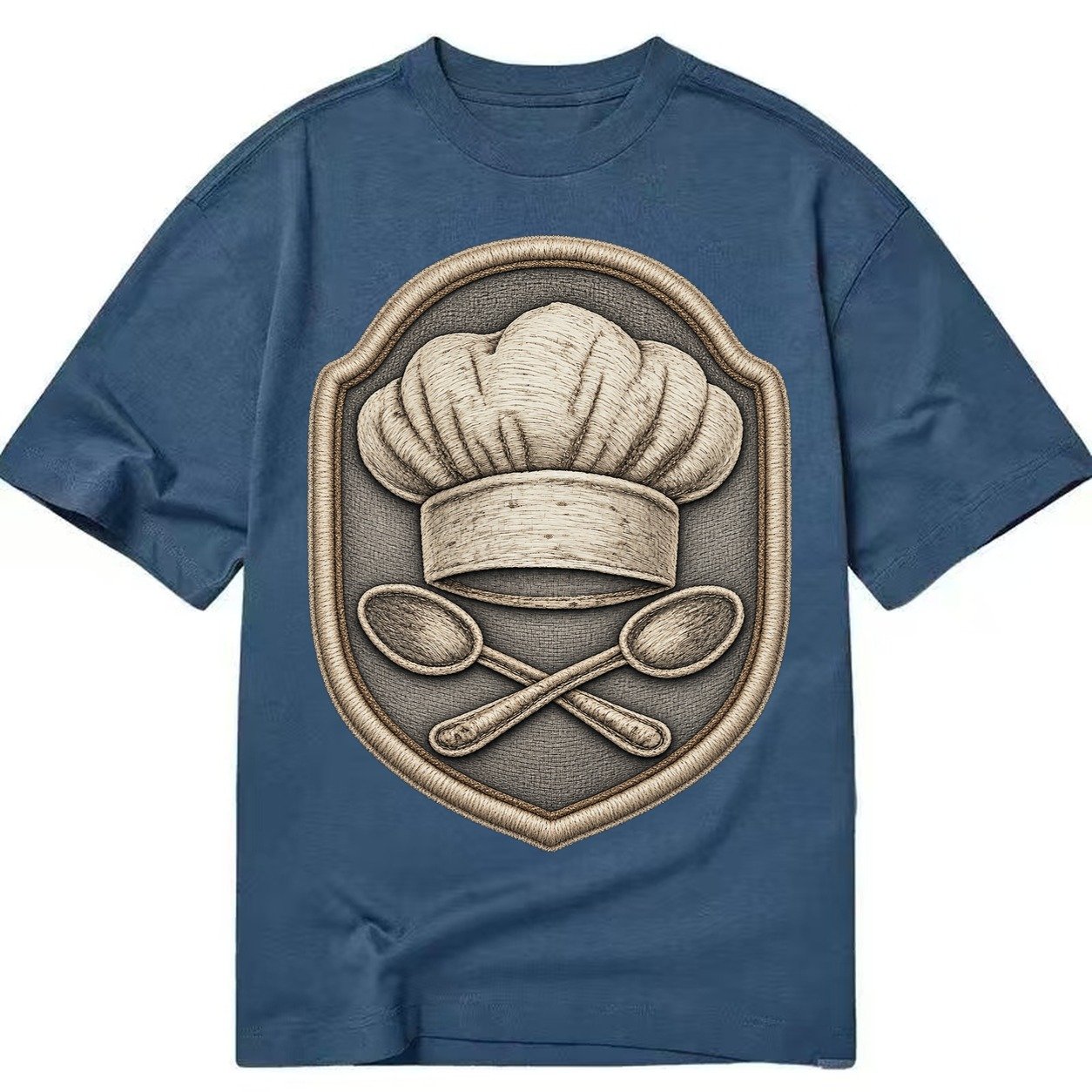 Cooking Chef Hat Toque Blanche With Crossed Spoons In Classic T-shirt – Twilight Navy