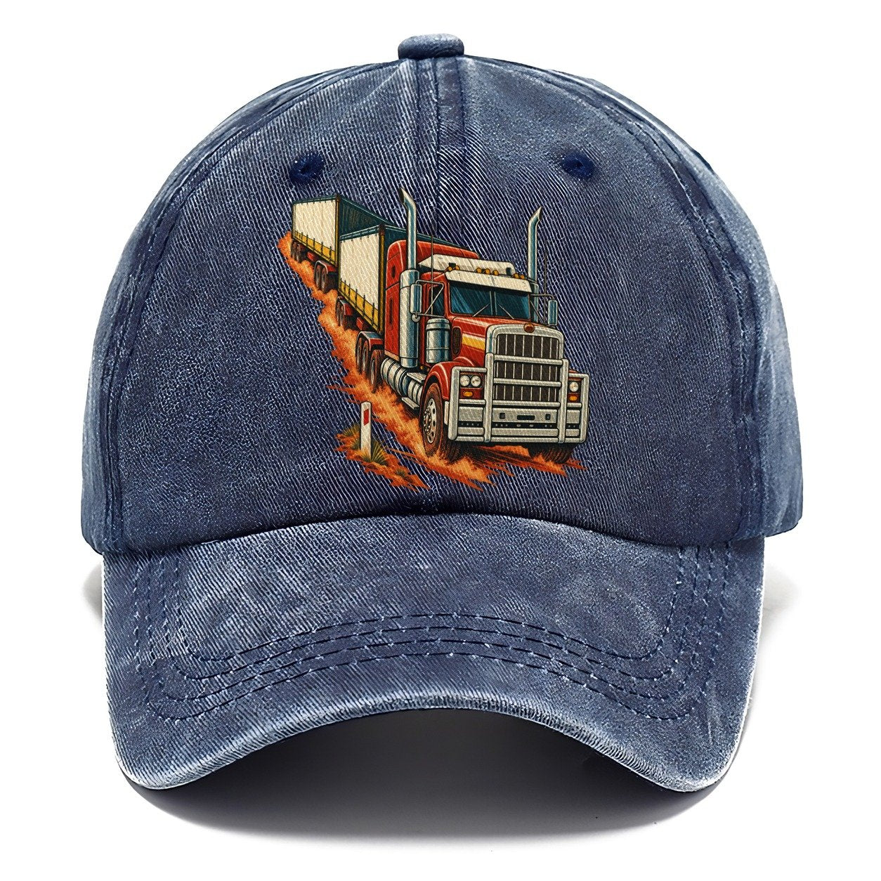 Generic Road Train And Red Dust Marker Australia Cultural Icons Classic Cap – Twilight Navy