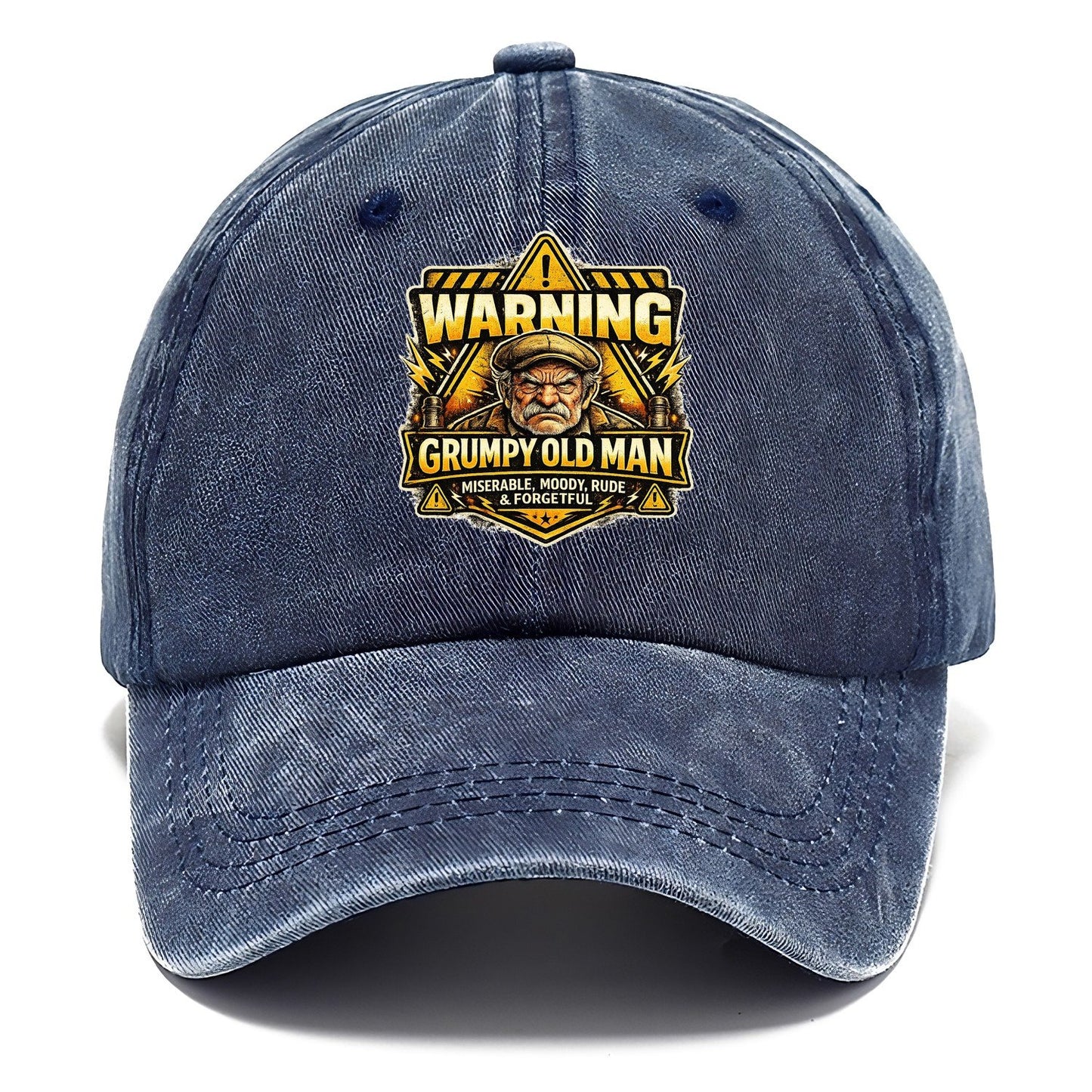 Warning Grumpy Old Man Classic Cap – Twilight Navy