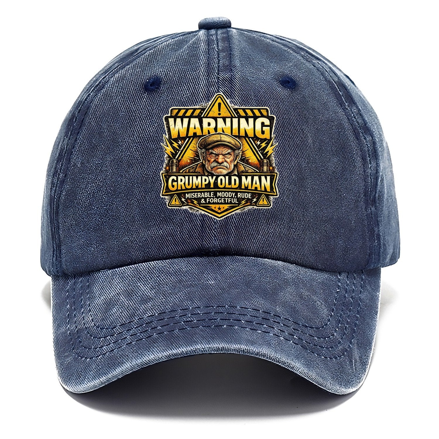 Warning Grumpy Old Man Classic Cap – Twilight Navy