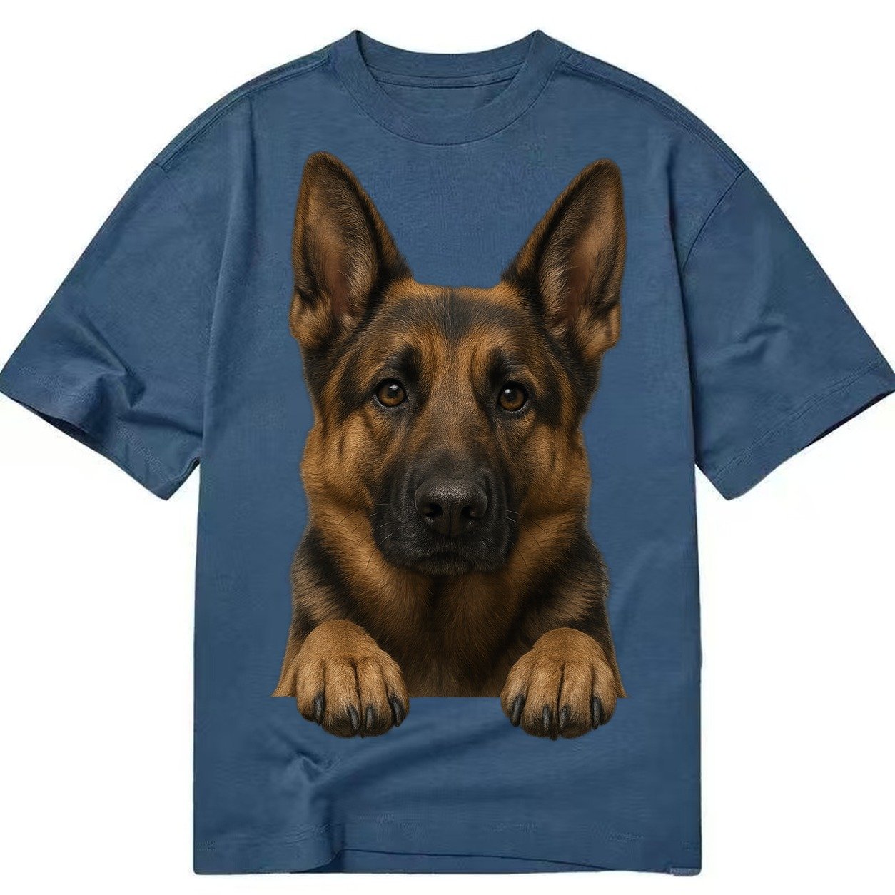 German Shepherd Alert Pointed Ears Intelligent Brown Eyes Bl Classic T-shirt – Twilight Navy