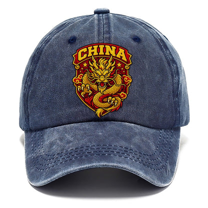 China Retro Badge Country Logos Classic Cap – Twilight Navy