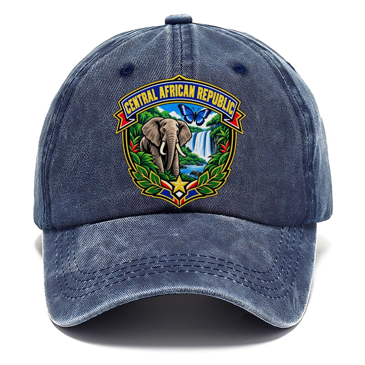 Central African Republic Retro Badge Country Logos Classic Cap – Twilight Navy