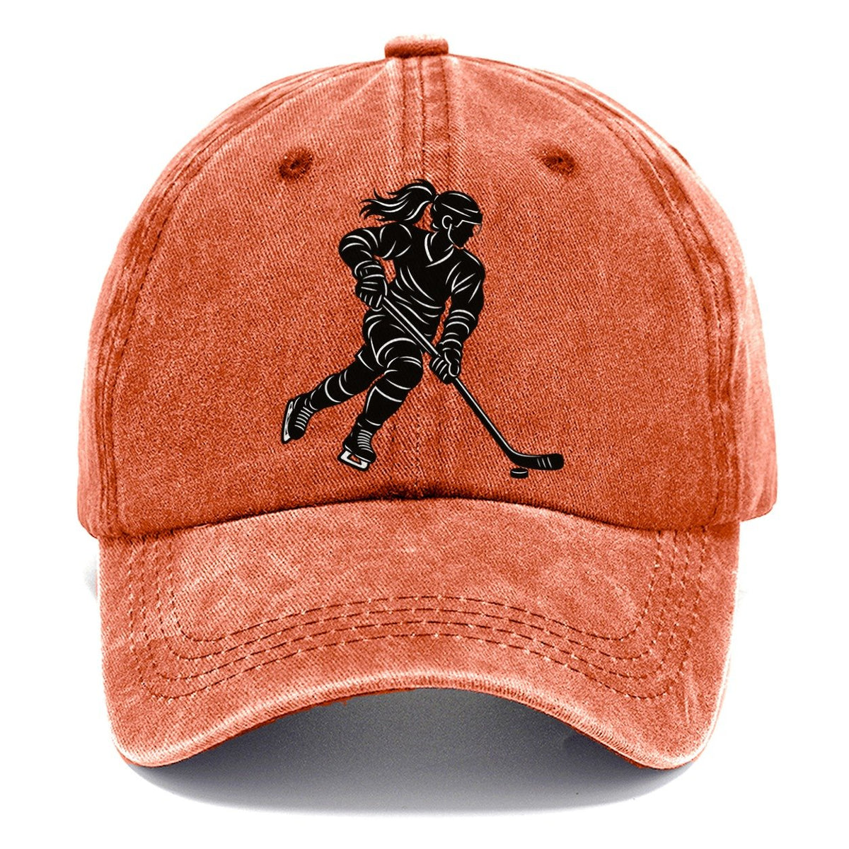 Female Hockey Skater Ponytail Classic Cap – Terracotta Clay