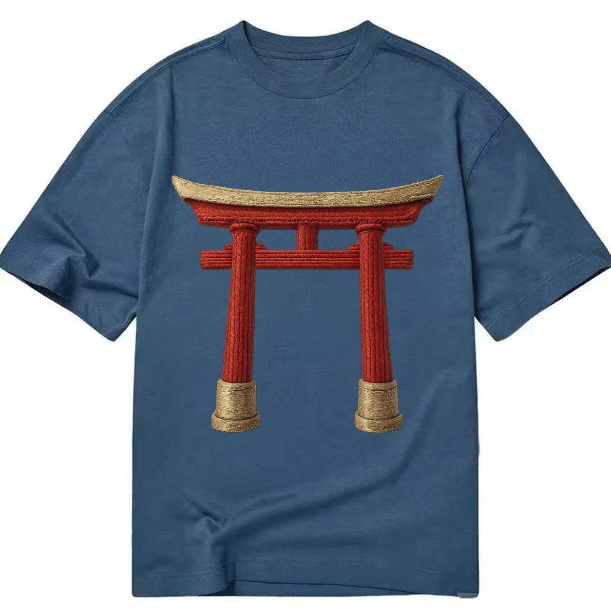 Japanese Torii Gate Shrine Entrance Red Thread Spiritual Gat Classic T-shirt – Twilight Navy