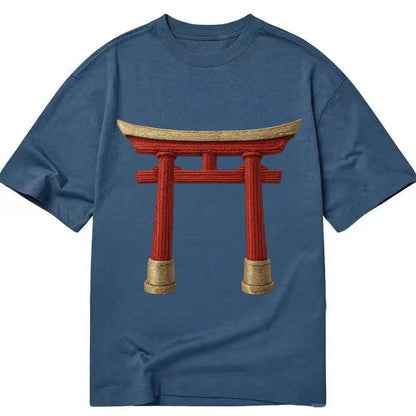 Japanese Torii Gate Shrine Entrance Red Thread Spiritual Gat Classic T-shirt – Twilight Navy