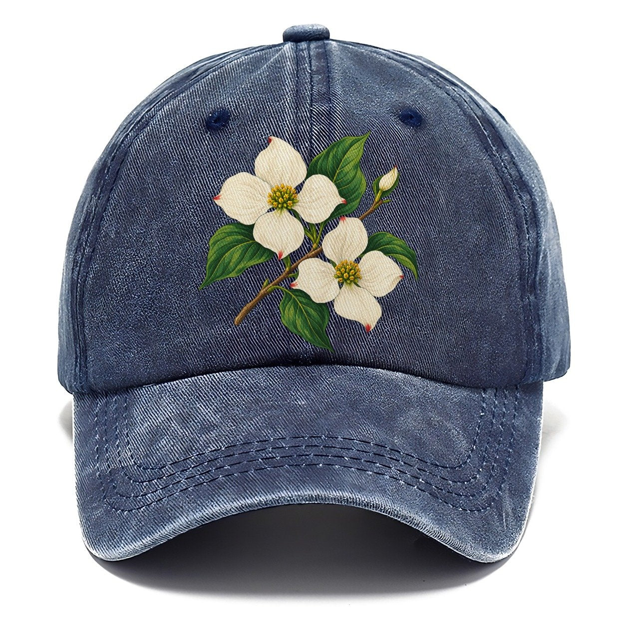 British Columbia Pacific Dogwood Bloom Canada Cultural Icons Classic Cap – Twilight Navy