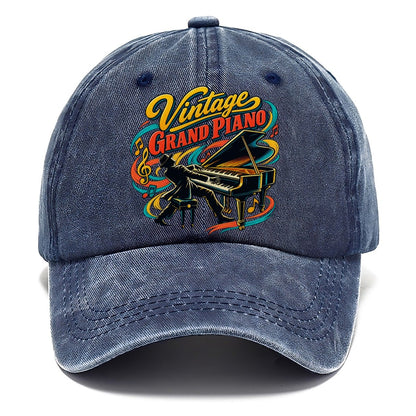 Vintage Grand Piano Music Instruments Classic Cap – Twilight Navy