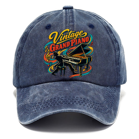 Vintage Grand Piano Music Instruments Classic Cap – Twilight Navy