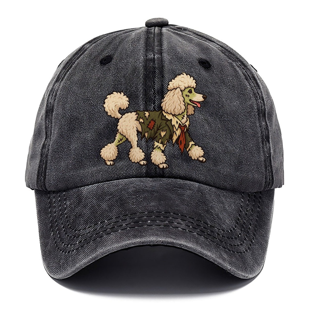 One Poodle In Halloween Costume Zombie With A Torn Collar And A Few Patch Stitches Halloween Dog Parade Classic Cap – Graphite