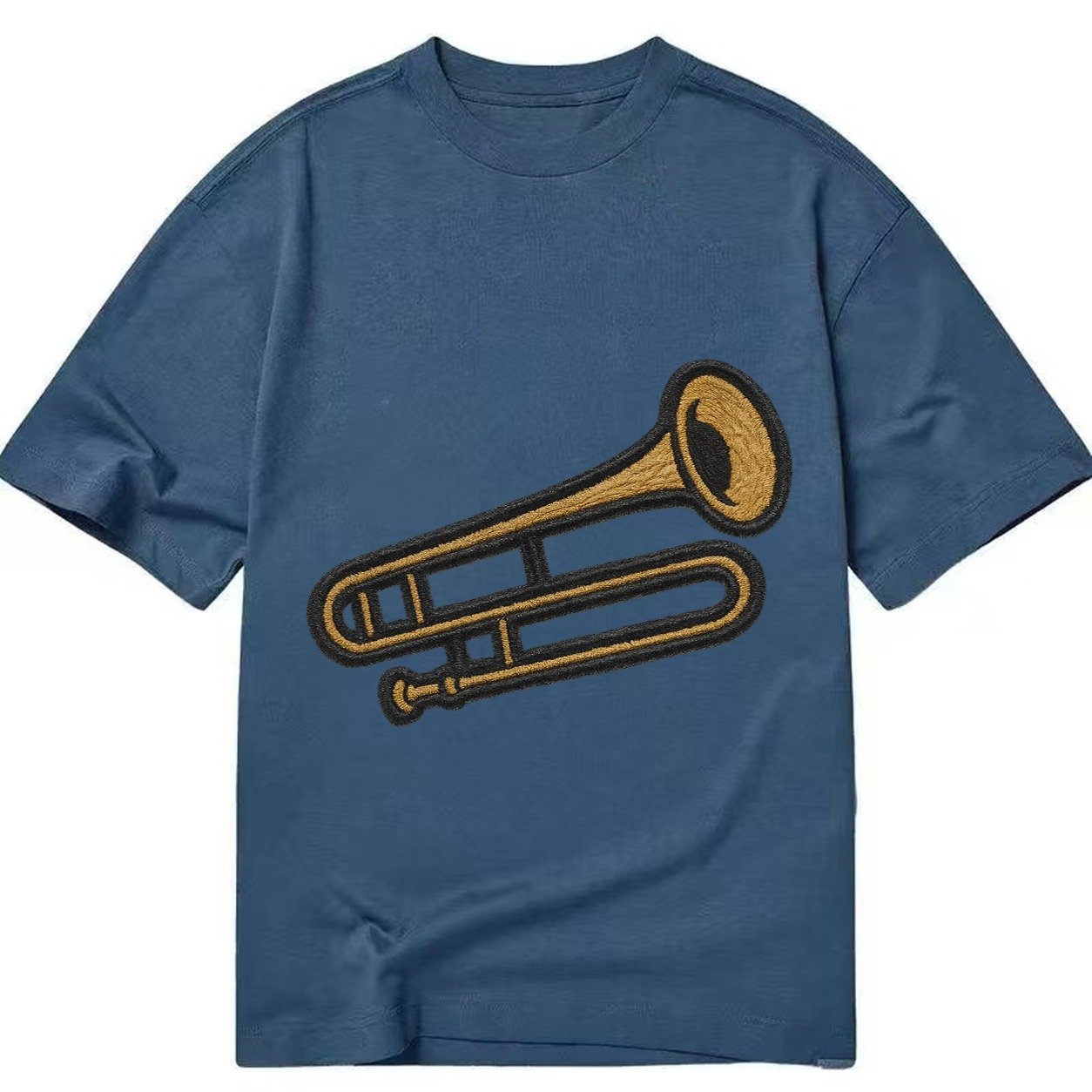 Trombone Brass Trombone With Slide And Bell Classic T-shirt – Twilight Navy