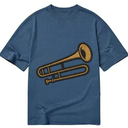 Trombone Brass Trombone With Slide And Bell Classic T-shirt – Twilight Navy