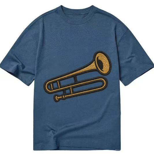 Trombone Brass Trombone With Slide And Bell Classic T-shirt – Twilight Navy