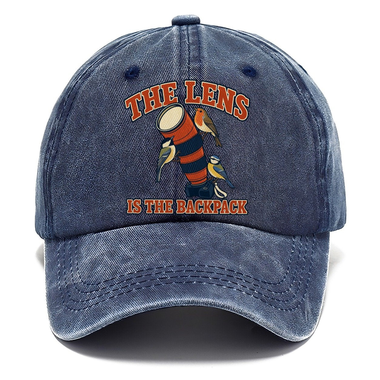 The Lens Is The Backpack Birdwatching Classic Cap – Twilight Navy