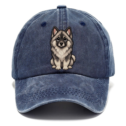 Keeshond Sitting Sweetheart Classic Cap – Twilight Navy