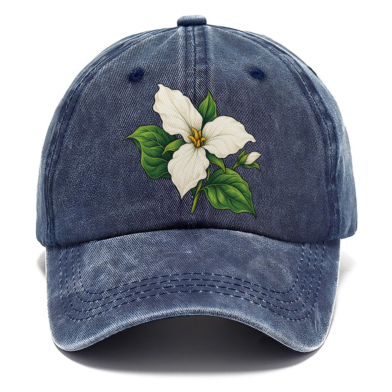 Ontario White Trillium Bloom Canada Cultural Icons Classic Cap – Twilight Navy