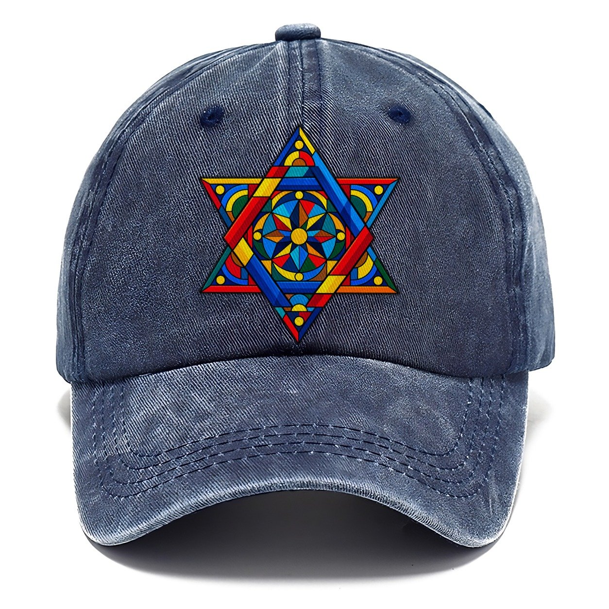Star Of David Geometric Bauhaus Judaism Heritage Classic Cap – Twilight Navy
