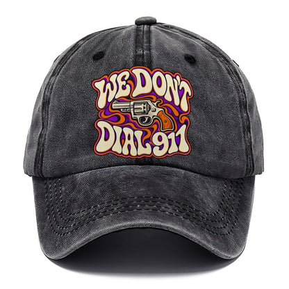 Psychedelic Frontier We Don't Dial 911 Classic Cap – Graphite
