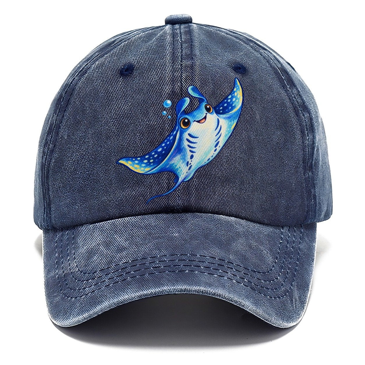 Manta Ray Upward Glide Sea Sprite Classic Cap – Twilight Navy