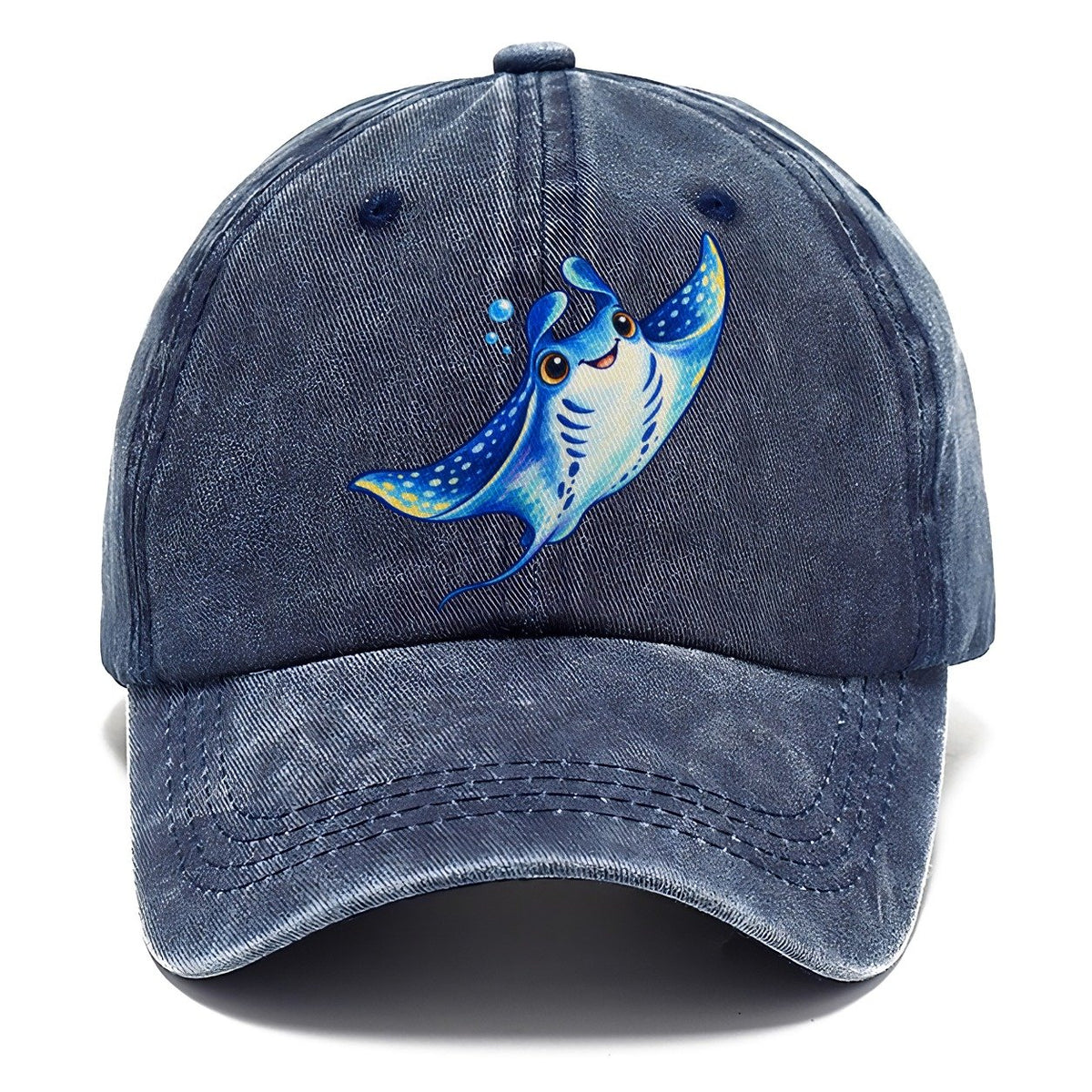 Manta Ray Upward Glide Sea Sprite Classic Cap – Twilight Navy