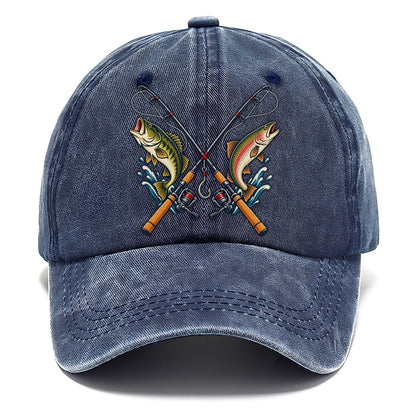 Crossed Rods Fishing Elegant Classic Cap – Twilight Navy