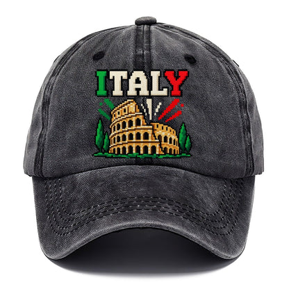 Italy Retro Pixel Badge Classic Cap – Graphite