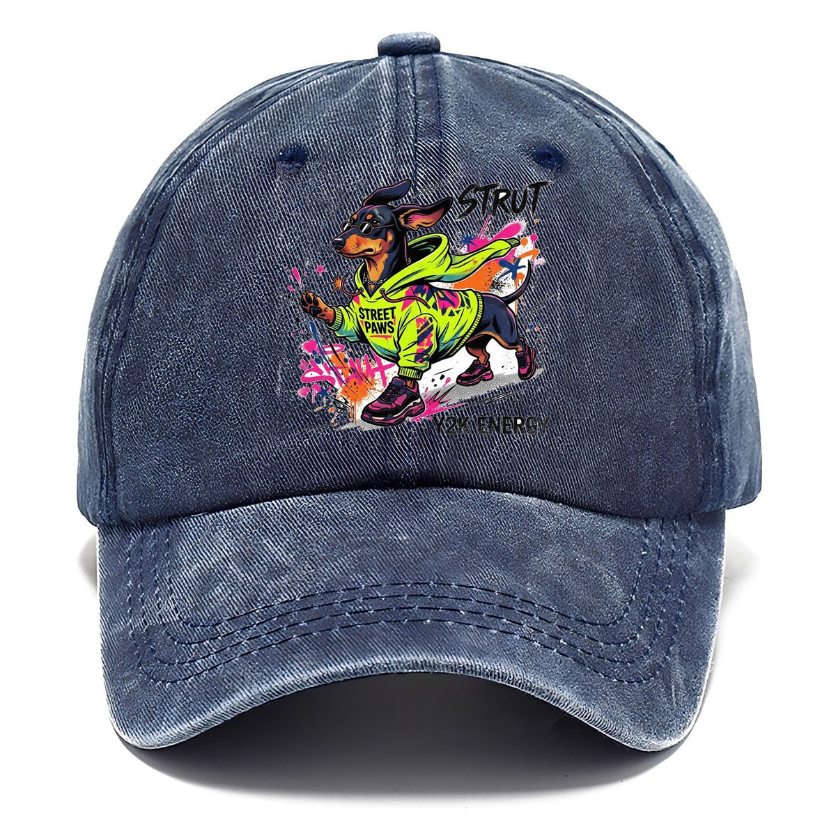 Strut Street Paws Y2K Energy Classic Cap – Twilight Navy