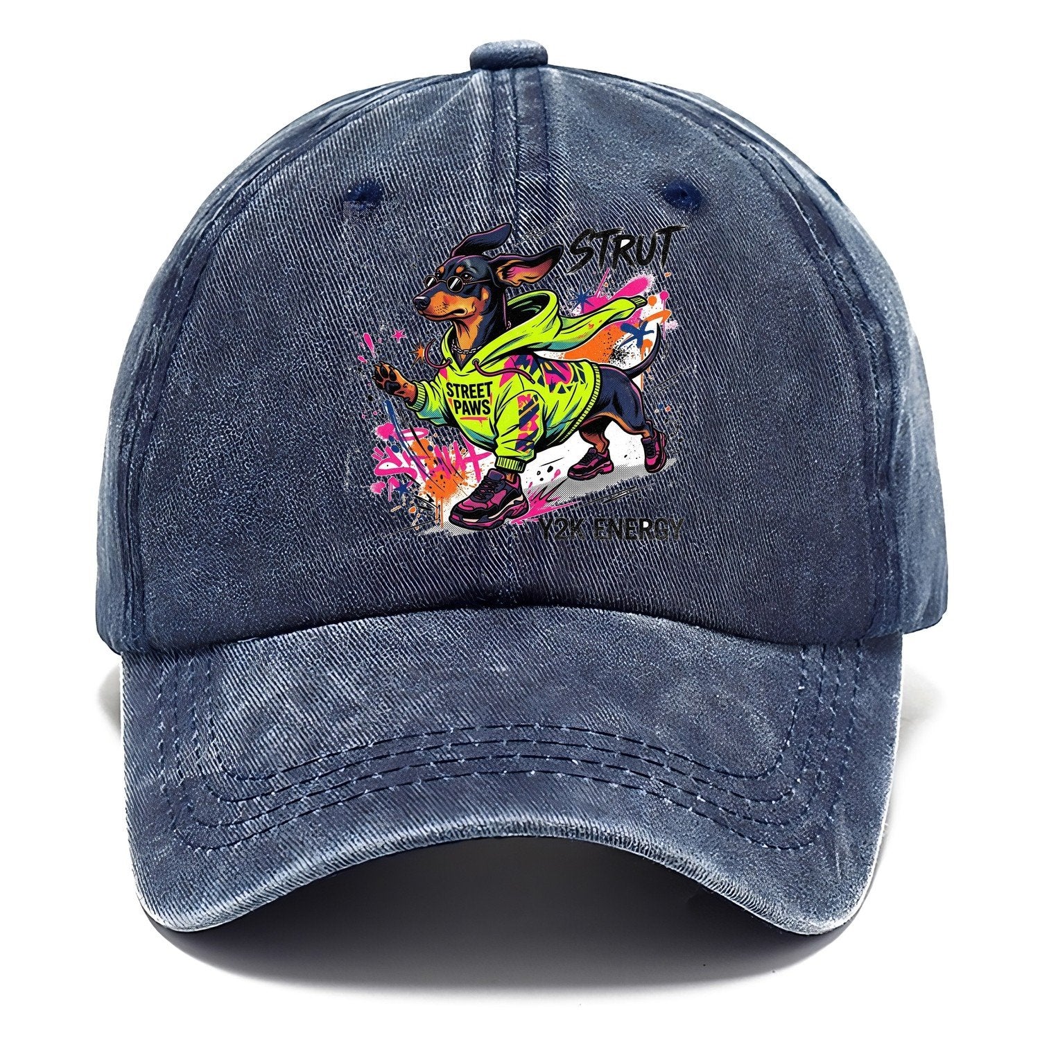 Strut Street Paws Y2K Energy Classic Cap – Twilight Navy