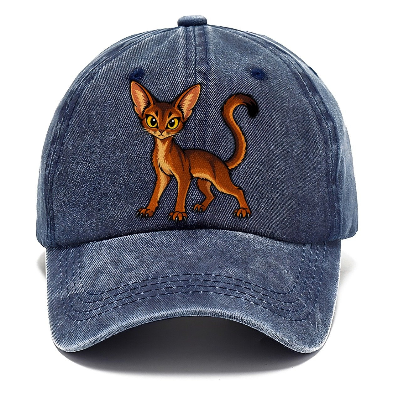 Abyssinian Alert Peeking Cats Classic Cap – Twilight Navy