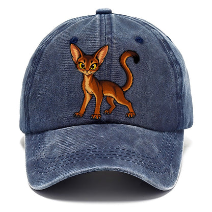 Abyssinian Alert Peeking Cats Classic Cap – Twilight Navy
