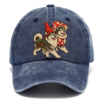 2 Alaskan Malamutes In Halloween Costumes Hdp 49 Parade Lineup Halloween Dog Parade Classic Cap – Twilight Navy