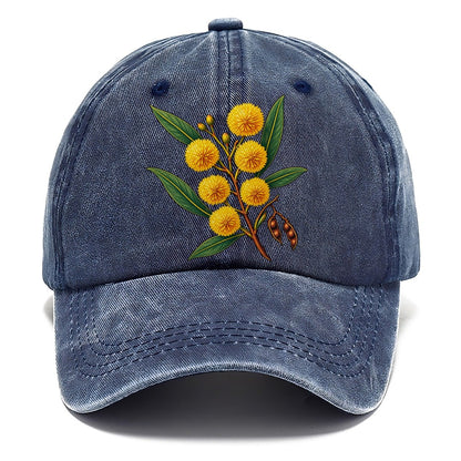 Golden Wattle Flowering Sprig Australia Cultural Icons Classic Cap – Twilight Navy