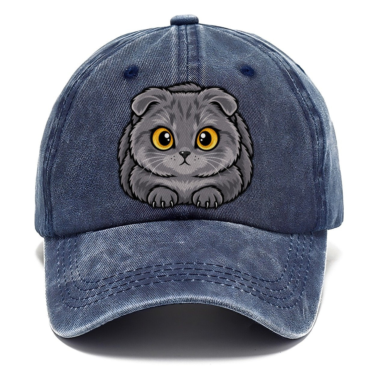 Scottish Fold Loaf Peeking Cats Classic Cap – Twilight Navy