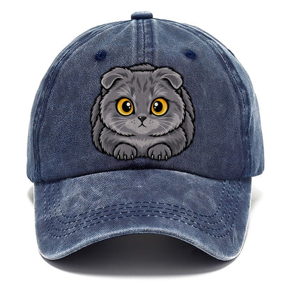 Scottish Fold Loaf Peeking Cats Classic Cap – Twilight Navy
