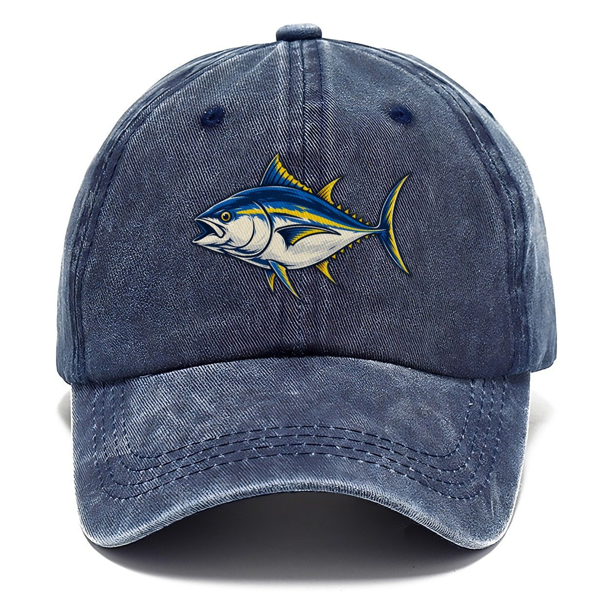 Tuna Silhouette Fishing Elegant Classic Cap – Twilight Navy