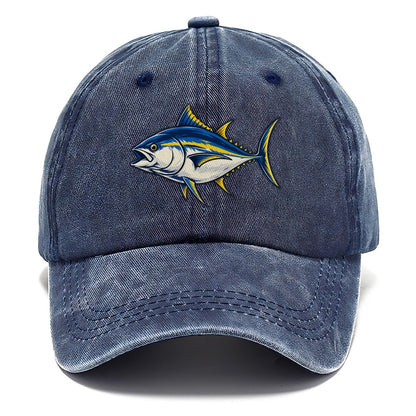 Tuna Silhouette Fishing Elegant Classic Cap – Twilight Navy