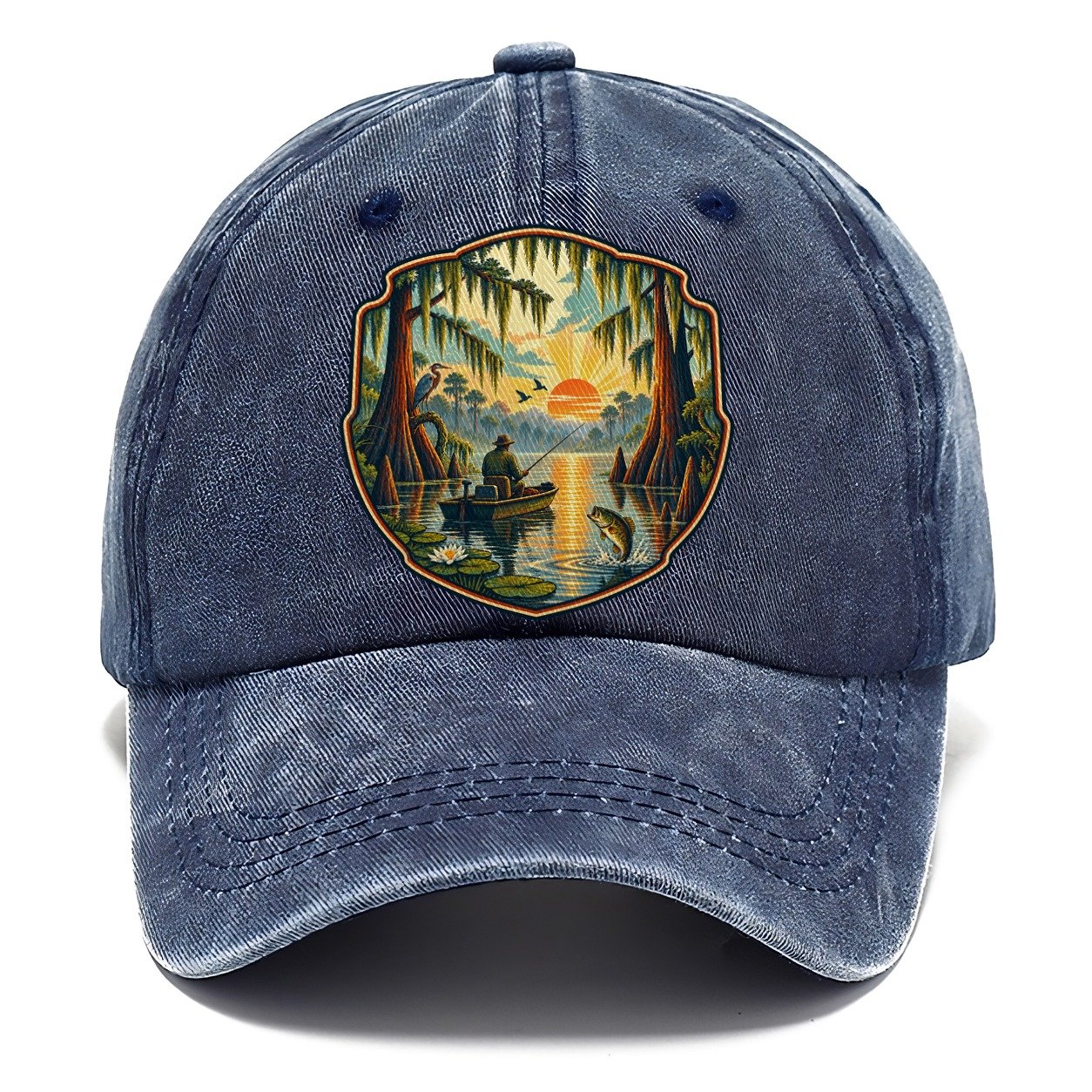 Bayou Cypress Still Water Fishing Club Classic Cap – Twilight Navy